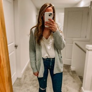 Light Blue Knit Cardigan